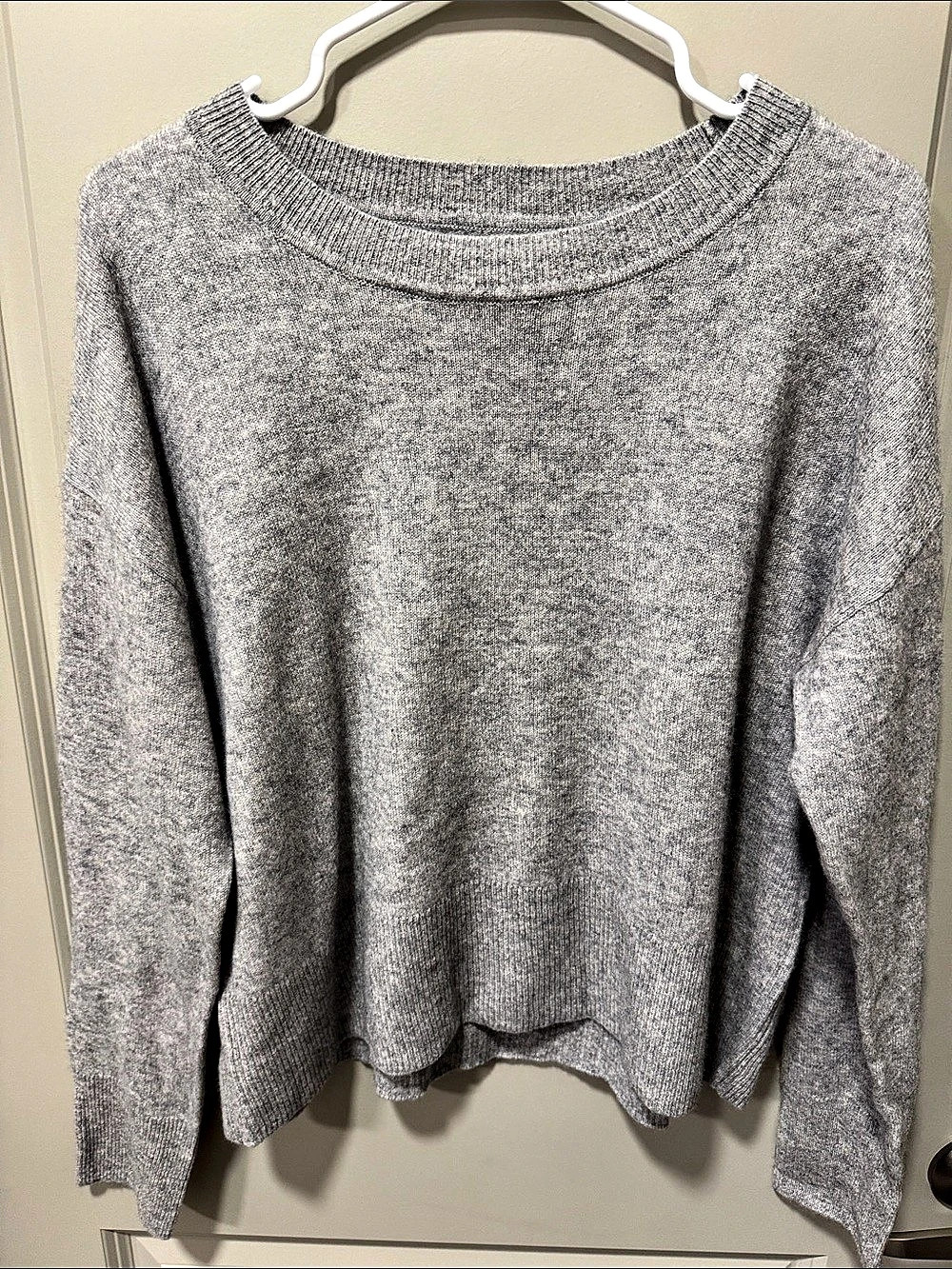 Rachel Zoe 100% 2-Ply Cashmere Crewneck Sweater Cashmere Sweater Gray XL Like